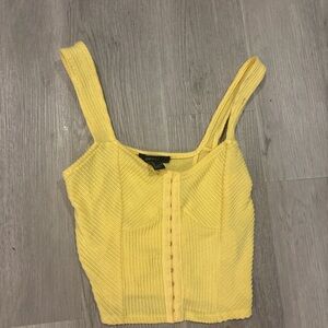 Forever 21 Yellow Ribbed Crop Top